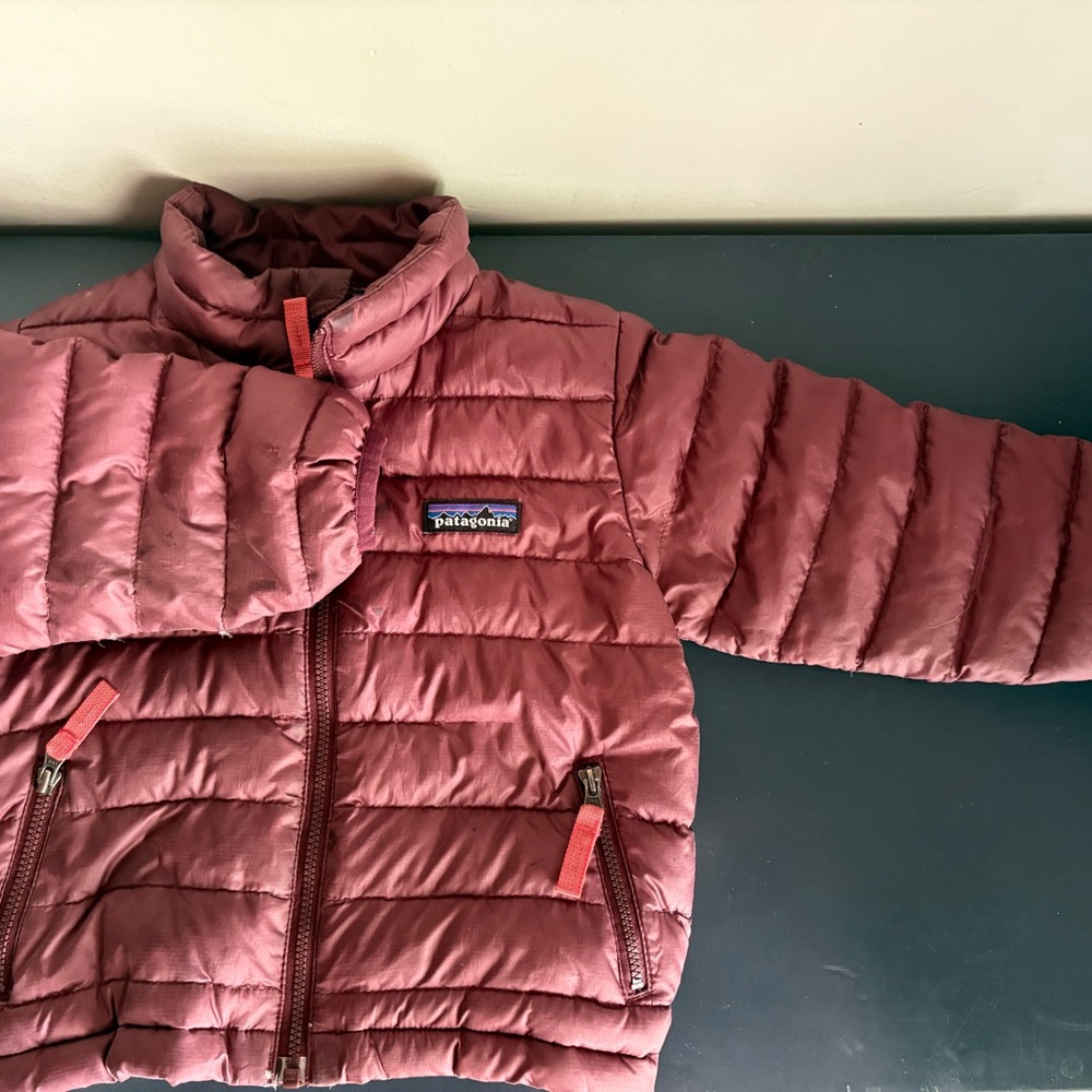 Patagonia Burgundy and Orange Puffer Jacket